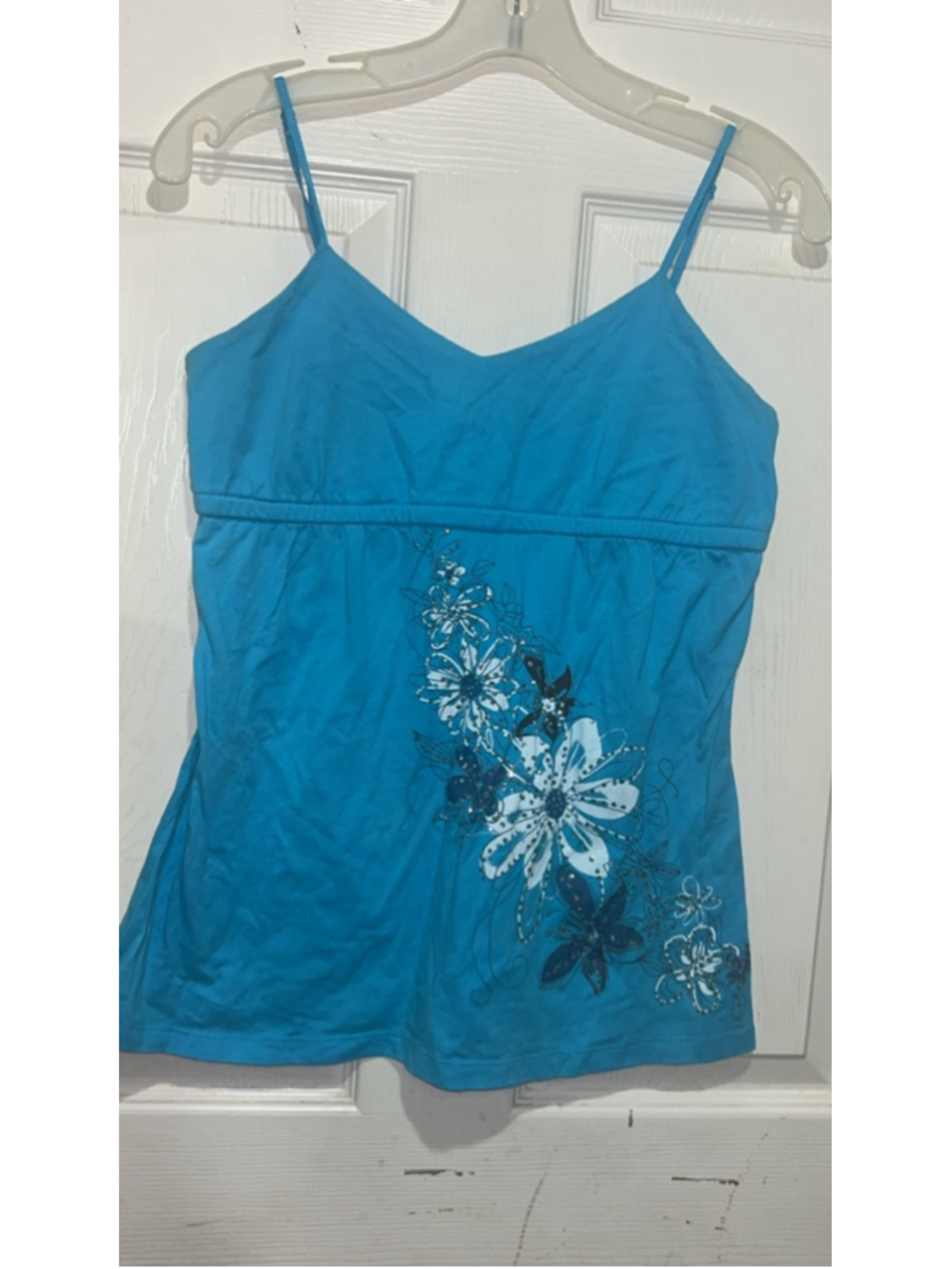 Women's Ransom Blue Floral Tank Top M